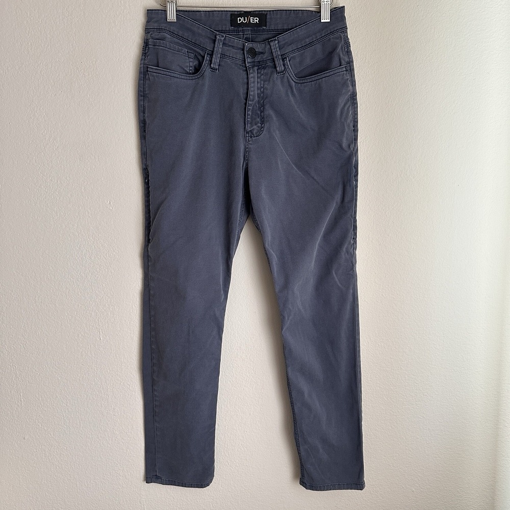 DU/ER Performance Denim Pants Mens 31x30 Blue Gray Slim Straight Commuter D-Ring